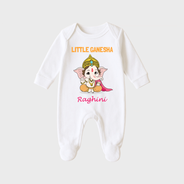 Little ganesha – Personalized Full Sleeve Sleep Suit / Body Suit – Perfect for Ganesh Chaturthi Celebrations