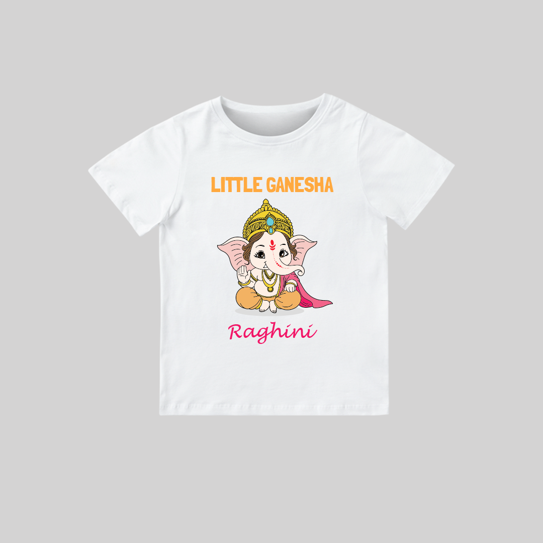 Ganesha Romper-02 Little Ganesha – Personalized Baby T-shirt for Ganesh Chaturthi Celebrations - Image 1