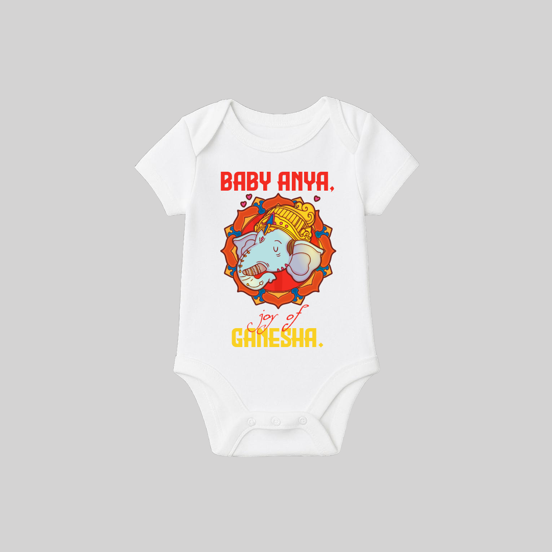 Ganesha Romper-11 My First Ganesha – Onesie/Romper | Personalized Romper / Onesie for Ganesh Chaturthi Festival - Image 1