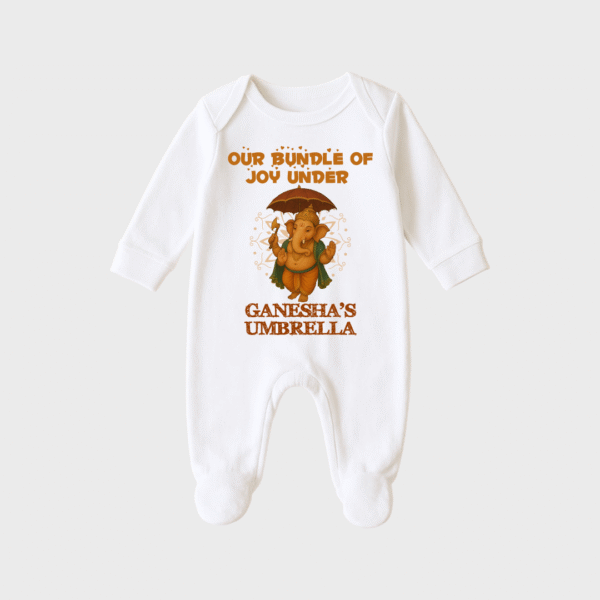 Ganesha Umbrella – Personalized Full Sleeve Sleep Suit / Body Suit – Perfect for Ganesh Chaturthi Celebrations