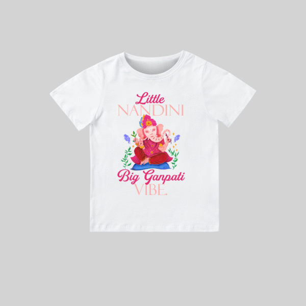 Little baby big Ganpati vibe – Personalized Baby T-shirt for Ganesh Chaturthi Celebrations