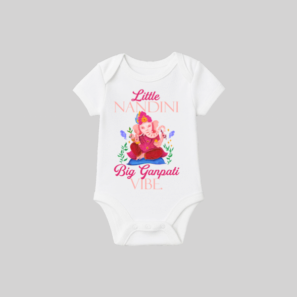 Little baby big Ganpati vibe – Onesie/Romper | Personalized Romper / Onesie for Ganesh Chaturthi Festival