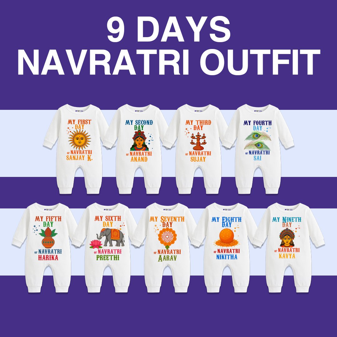 9 days navratri outfit customize Sleep Suit 9 days Navratri Outfit Customize Sleep Suit - Image 1