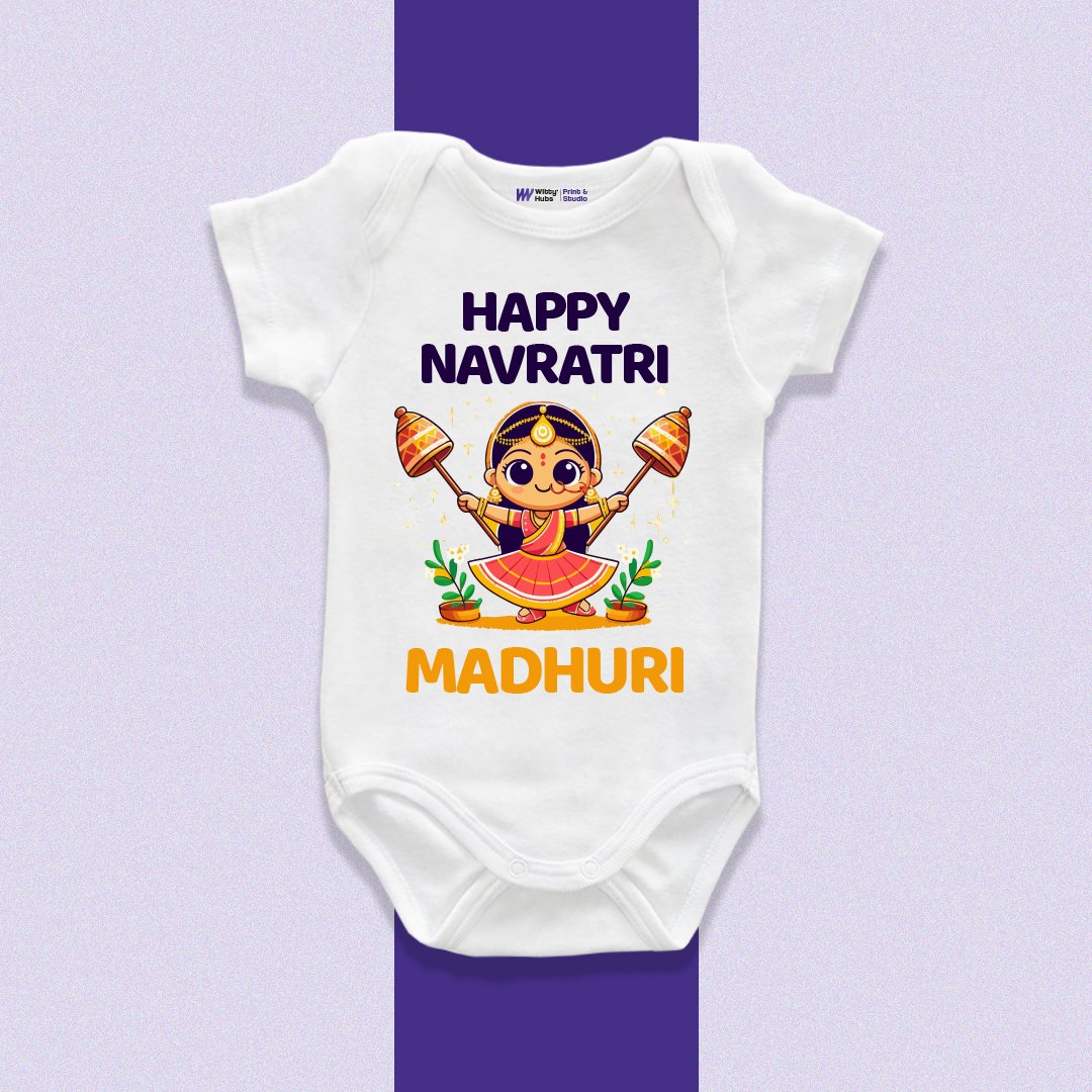 Happy Navratri Madhuri - Customize Romper_Onesie Happy Navratri Madhuri - Customize Romper_Onesie - Image 1