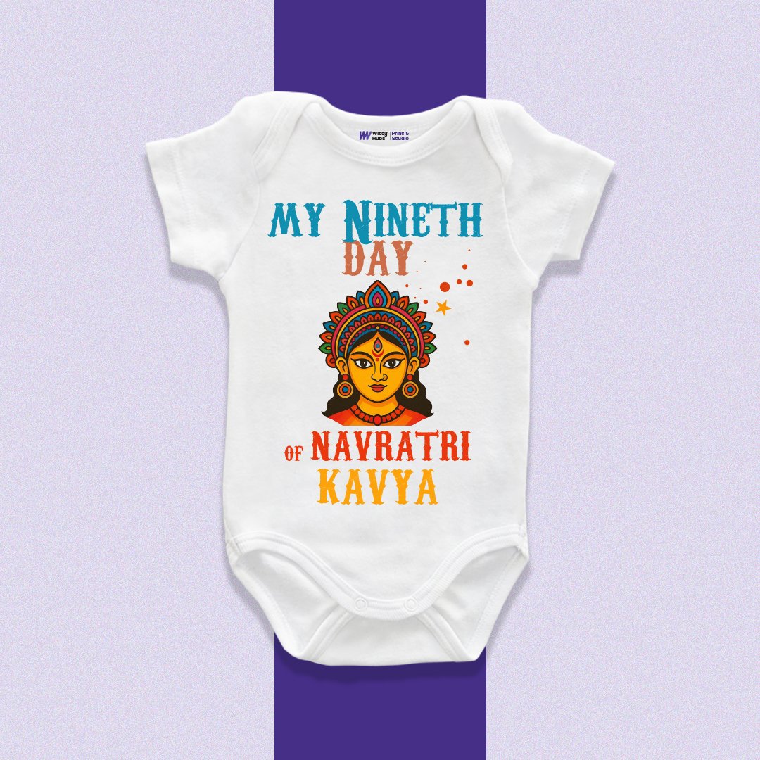 My Nineth Day of Navratri Kavya Customize Onesie_Romper My Nineth Day of Navratri Kavya Customize Onesie_Romper - Image 1