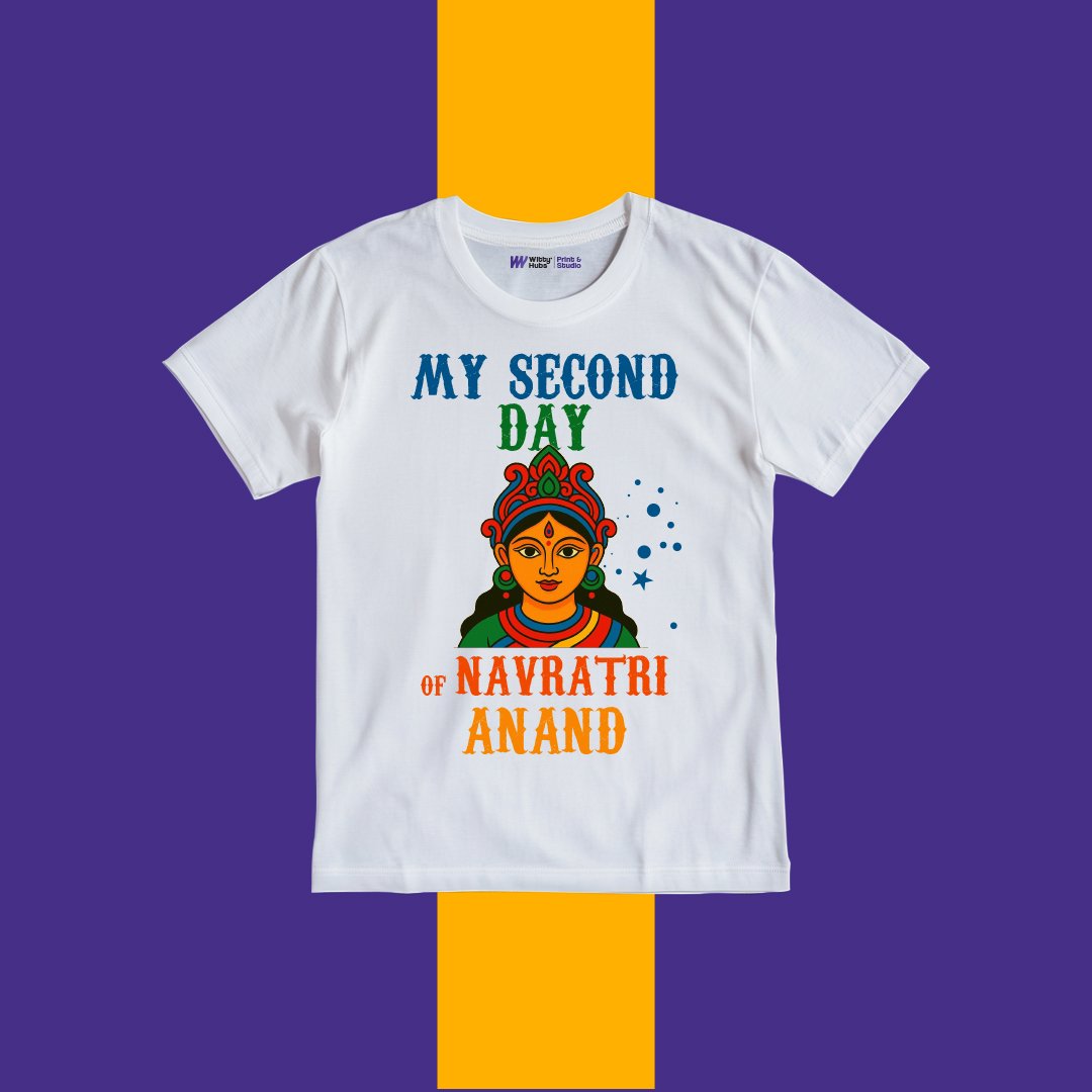 My Second Day of Navratri Anand Customize Tshirt My Second Day of Navratri Anand Customize Tshirt - Image 1