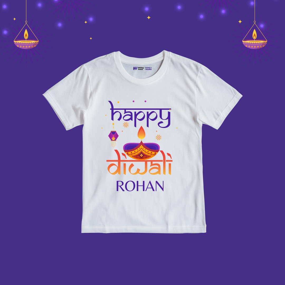 Happy Diwali Rohan Customize Tshirt Happy Diwali Rohan Customize T-Shirt - Image 1