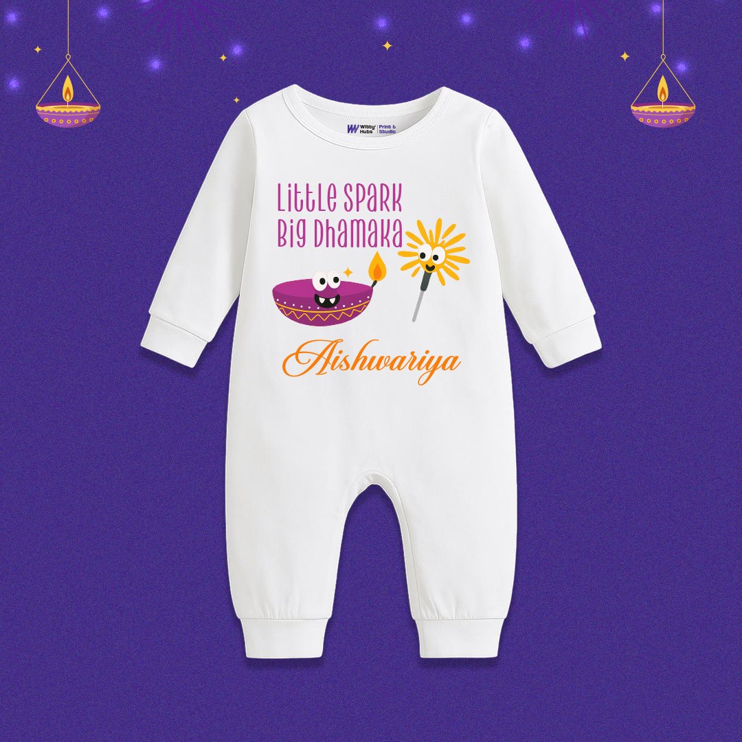 Little Spark Big Dhamaka Customize Sleep Suit Little Spark Big Dhamaka Aishwarya Customize romper - Image 1