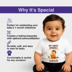 My First Diwali – Bright Like The Diyas kiran  Customize T-Shirt - Image 3