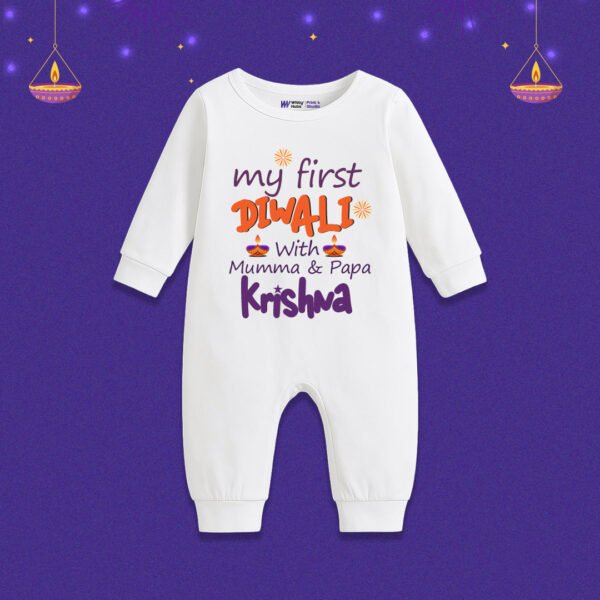 My First Diwali With Mummy And Papa krishna  Customize romper