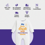 My First Diwali With Papa And Mumma sakshi Customize romper - Image 4