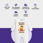 My First Diwali – Bright Like The Diyas _kiran-Customize romper - Image 4