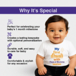 My First Diwali With Papa And Mumma sakshi Customize T-Shirt - Image 3