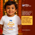 My First Diwali With Papa And Mumma sakshi Customize T-Shirt - Image 2